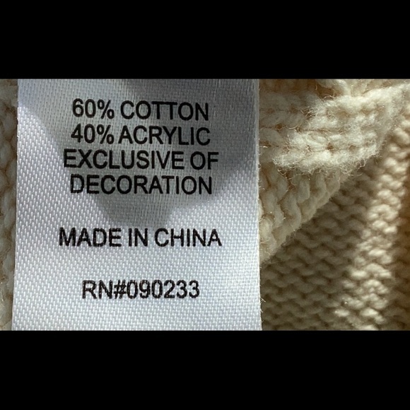 Pacsun /Land Rover Collab Cream Cable Knit CreamBlack VNeck Cotton Blend Vest XS - Picture 6 of 7